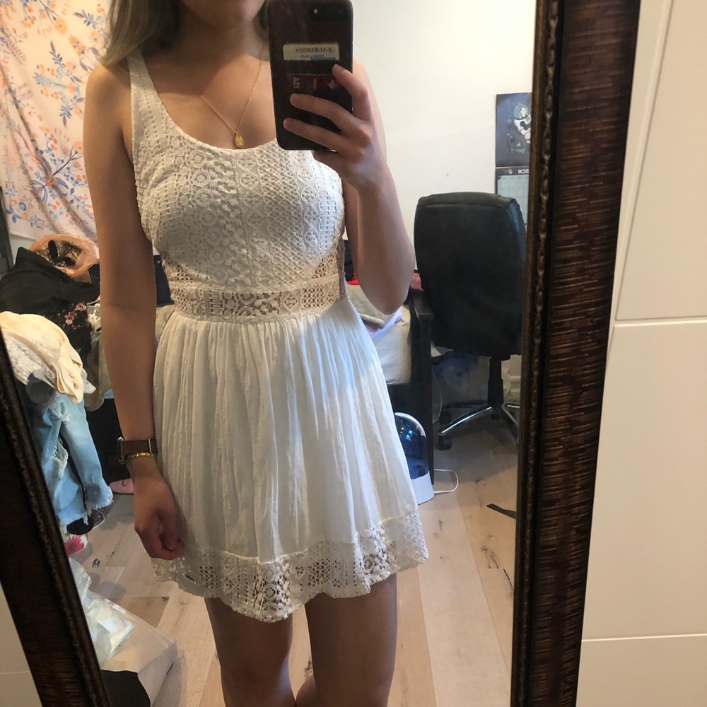 Hollister white lace dress